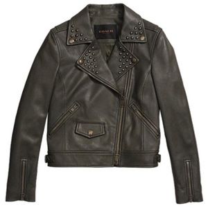 COACH Green Leather Jacket